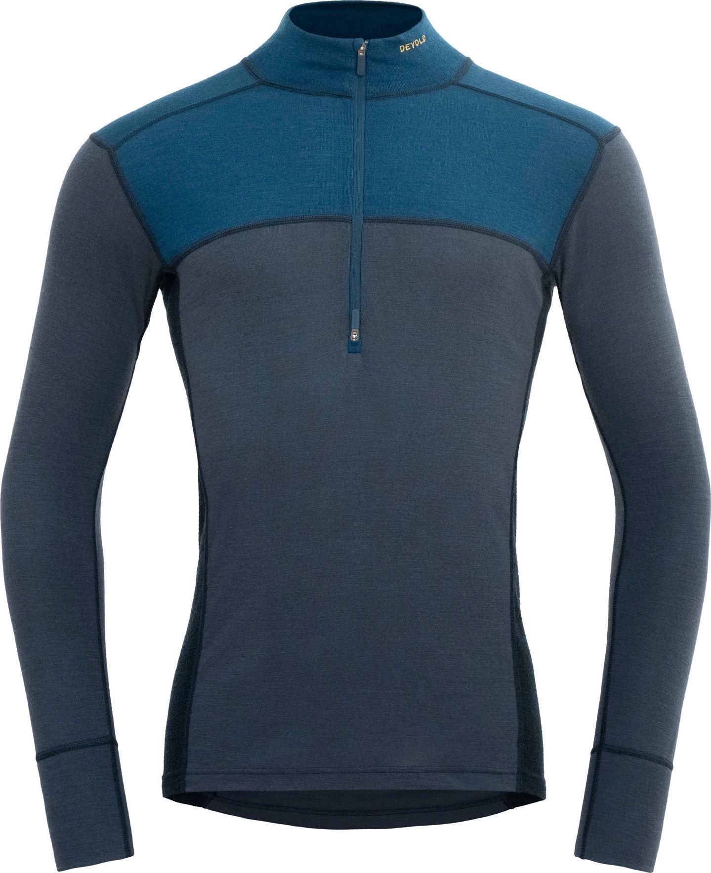 Devold Lauparen Merino 190 Zip Neck Herre i mørkeblå farge